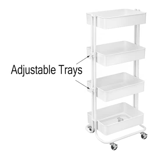 White Lexington 4-Tier Rolling Cart by Simply Tidy™